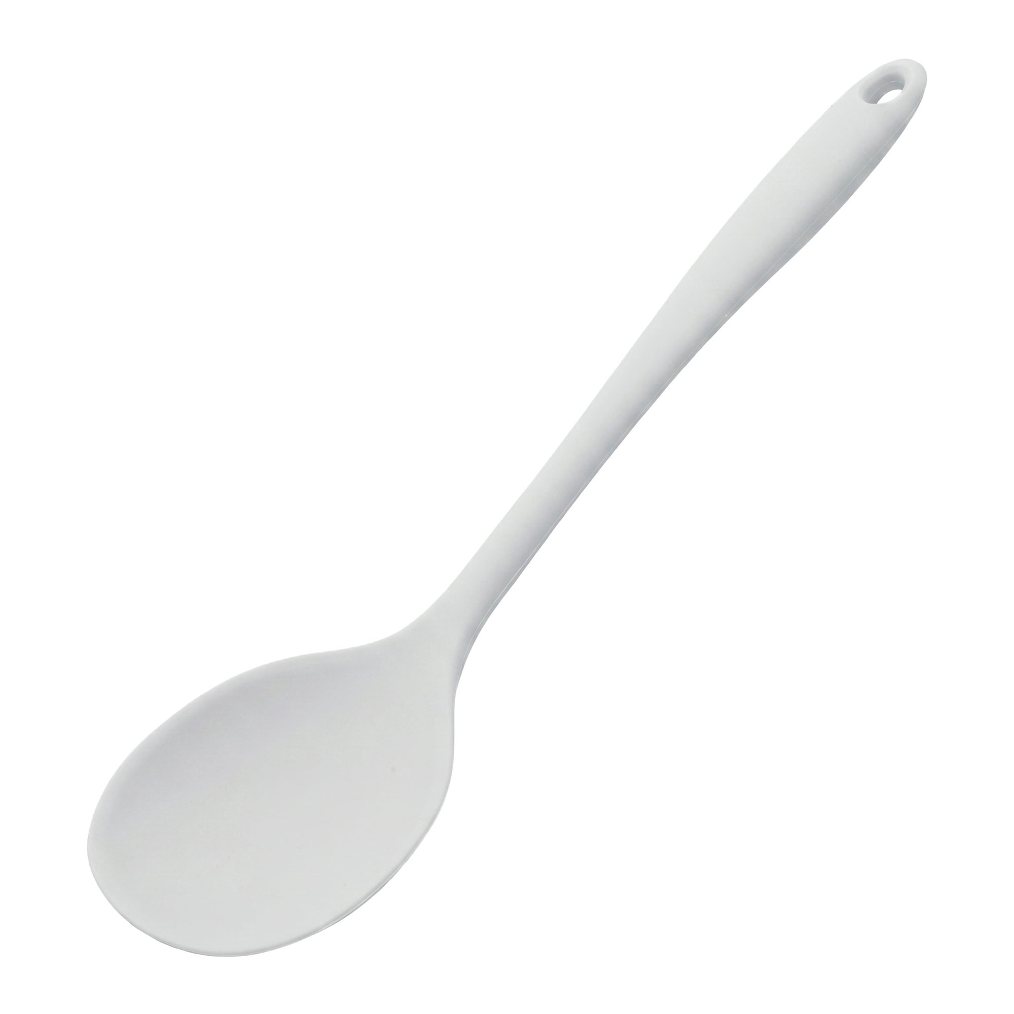 Unique Bargains Silicone Non Stick Heat Resistant Cooking Spoon Grey 12.5x3.1in