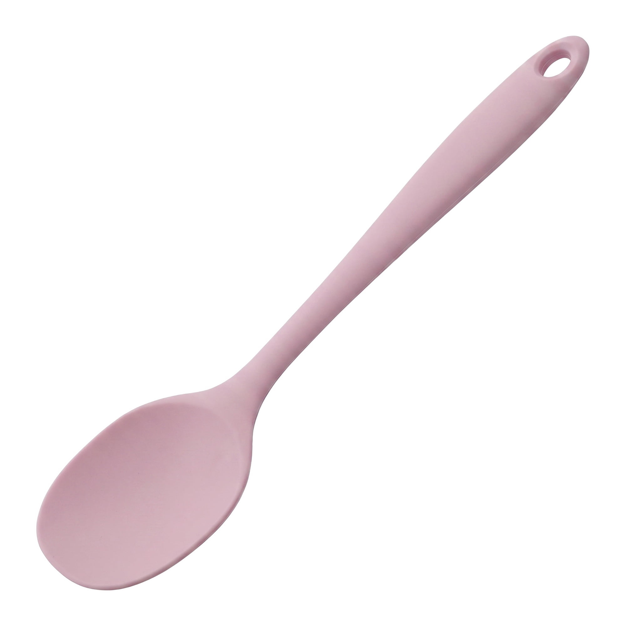 Unique Bargains Silicone Non Stick Heat Resistant Cooking Spoon Pink 11x2.3in
