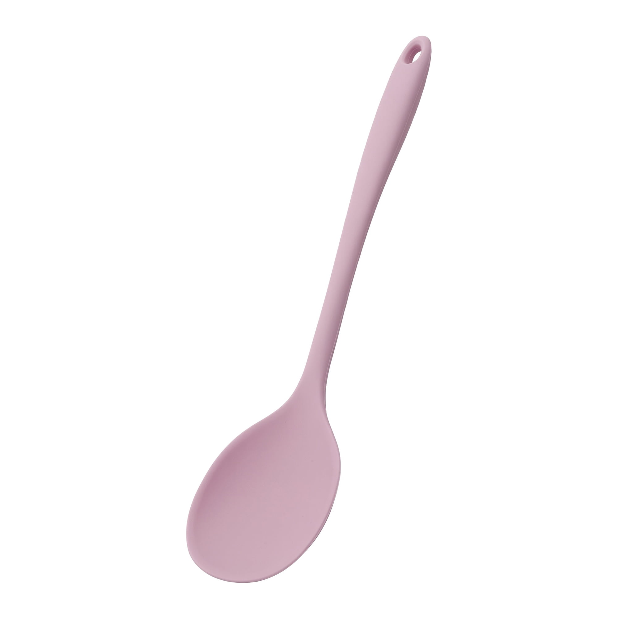 Unique Bargains Silicone Non Stick Heat Resistant Cooking Spoon Pink 12.5x3.1in