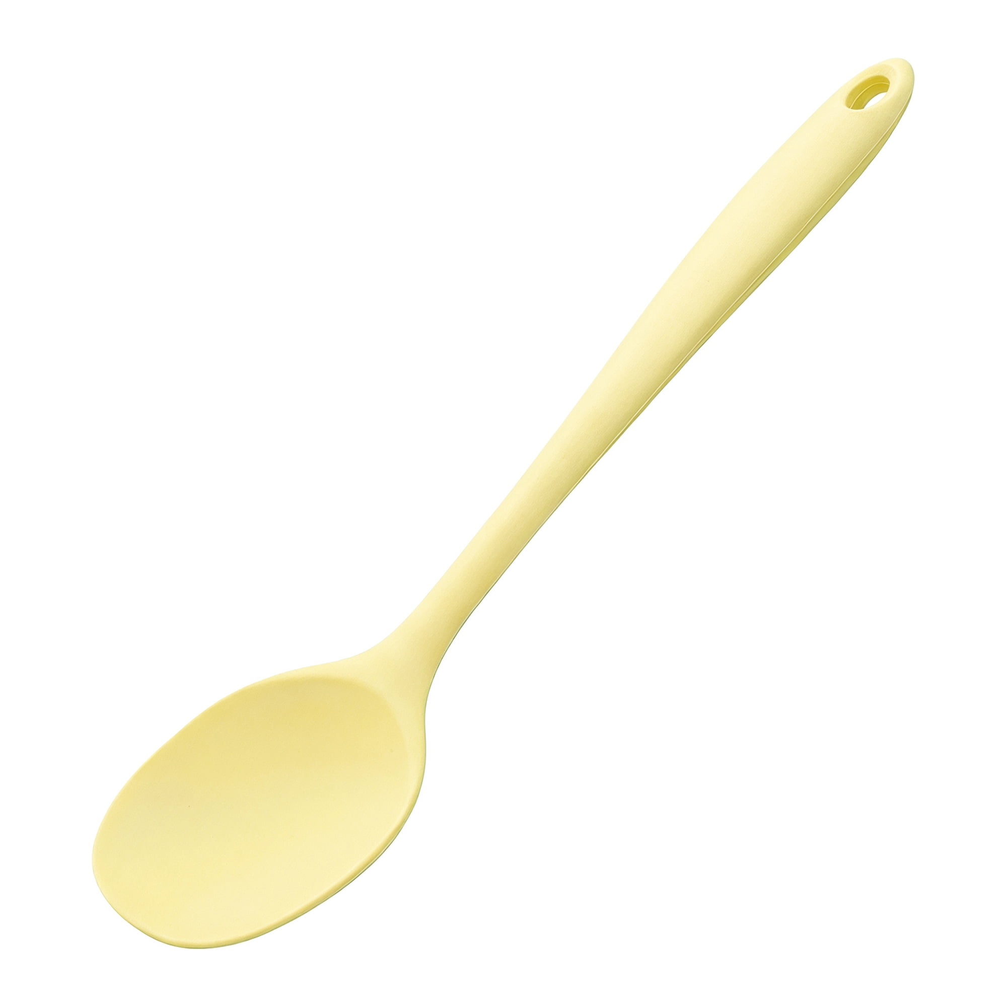 Unique Bargains Silicone Non Stick Heat Resistant Cooking Spoon Yellow 11x2.3in