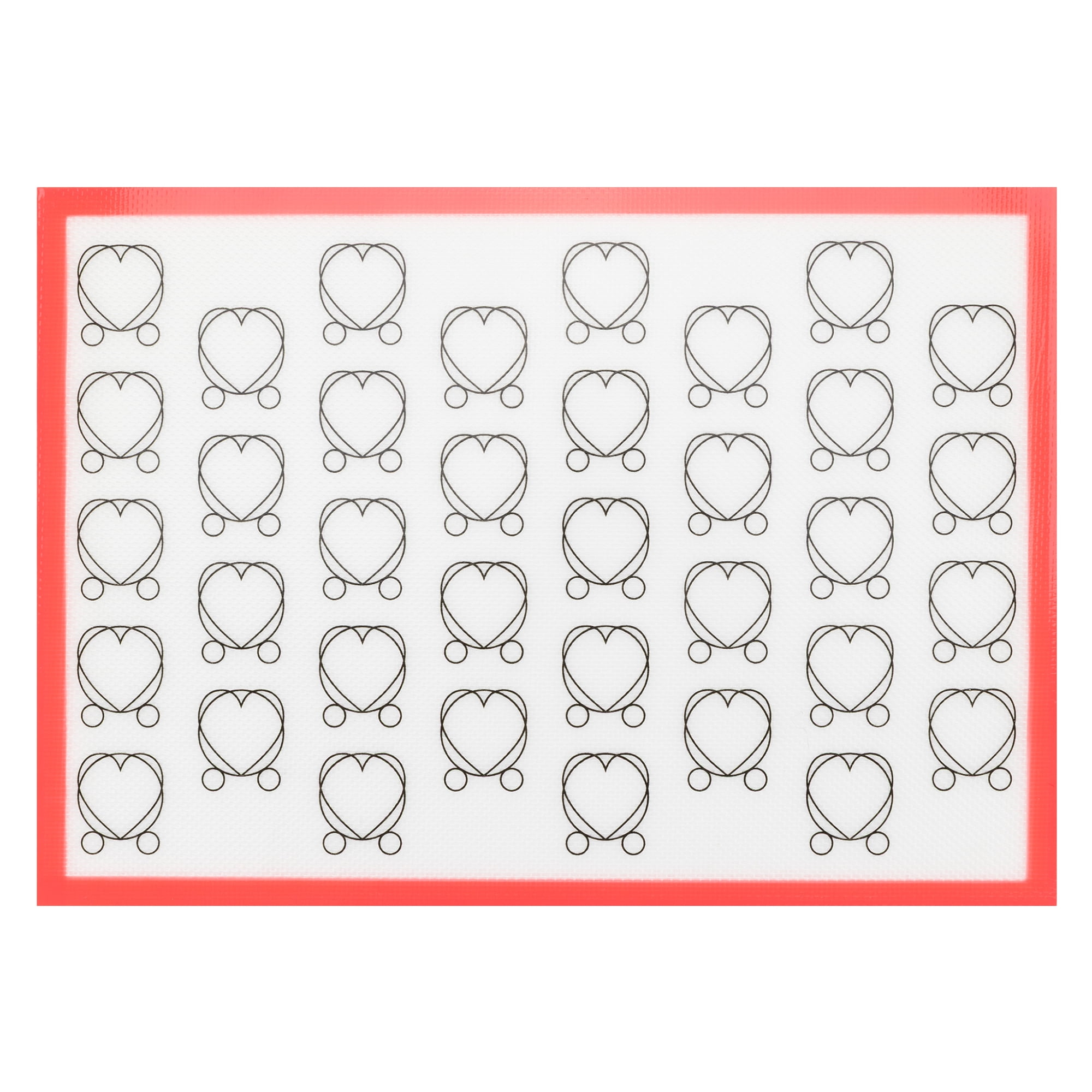 Unique Bargains Silicone Non Stick Macarons Baking Mat with Circles Pink 16.5"x11.6"