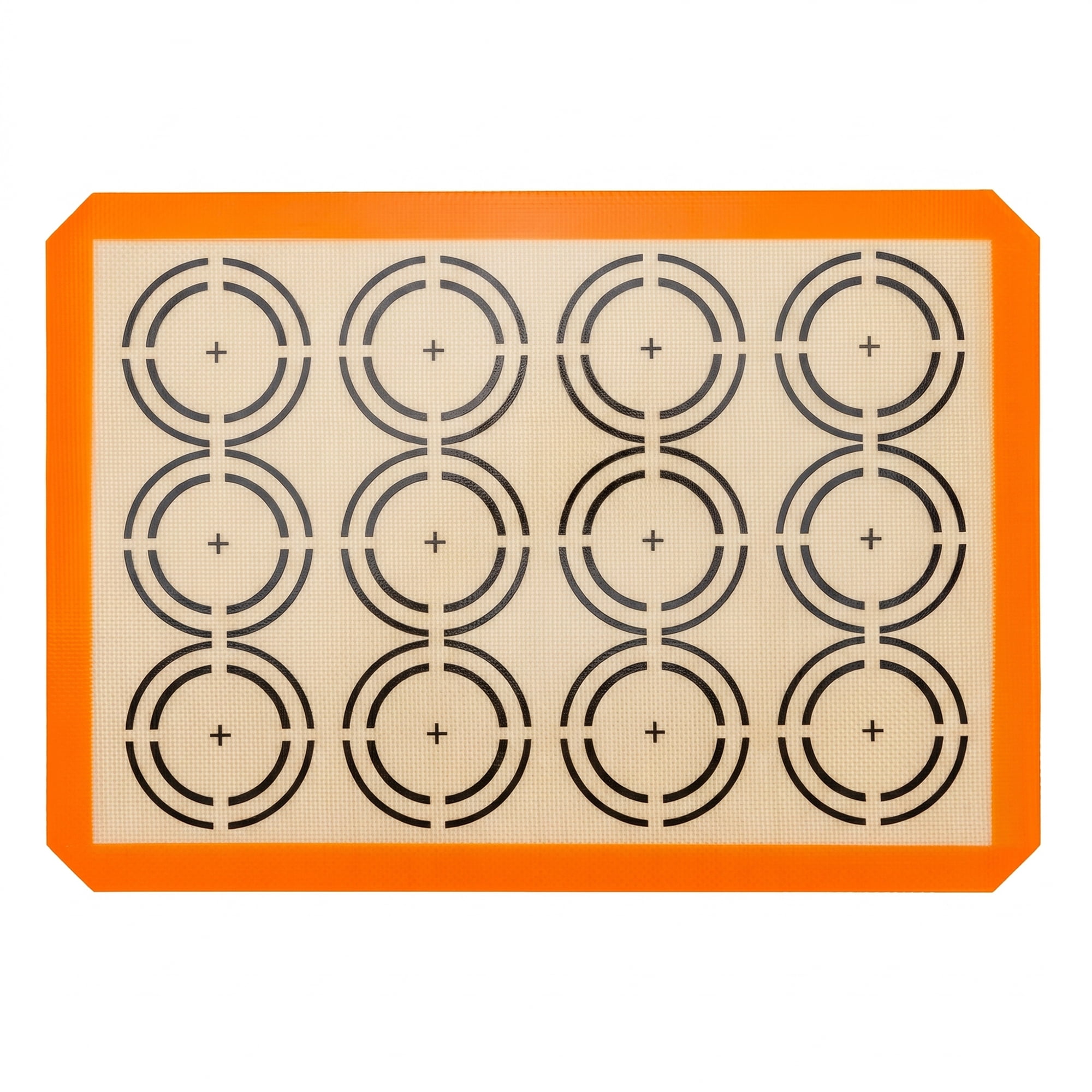 Unique Bargains Silicone Non Stick Macarons Baking Mat with Circles Yellow 16.5"x11.6"