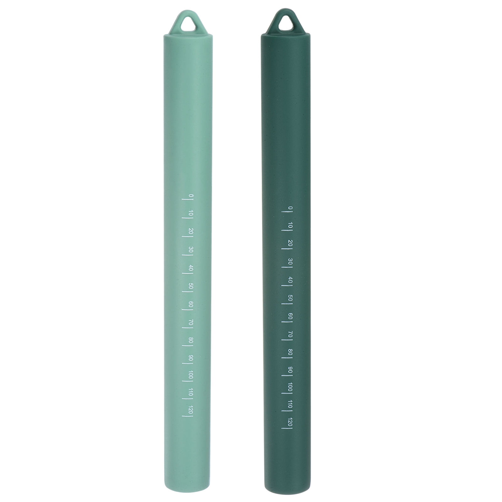 Unique Bargains Silicone Rolling Pin Smooth Stainless Steel Core Dough Roller Blue Green