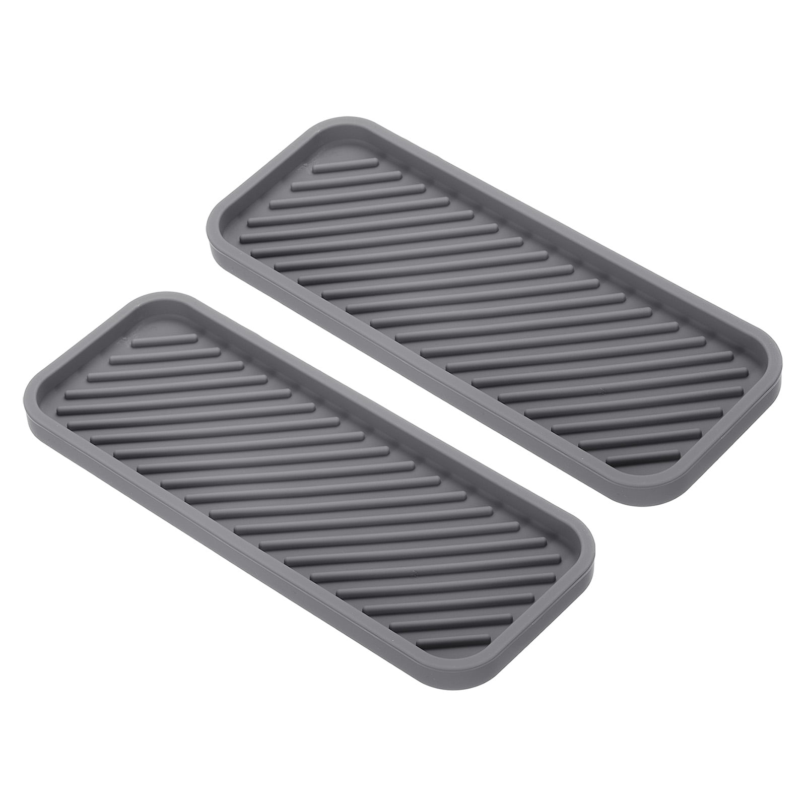 Unique Bargains Silicone Soap Tray Dispenser Jewelry Organizer Grey