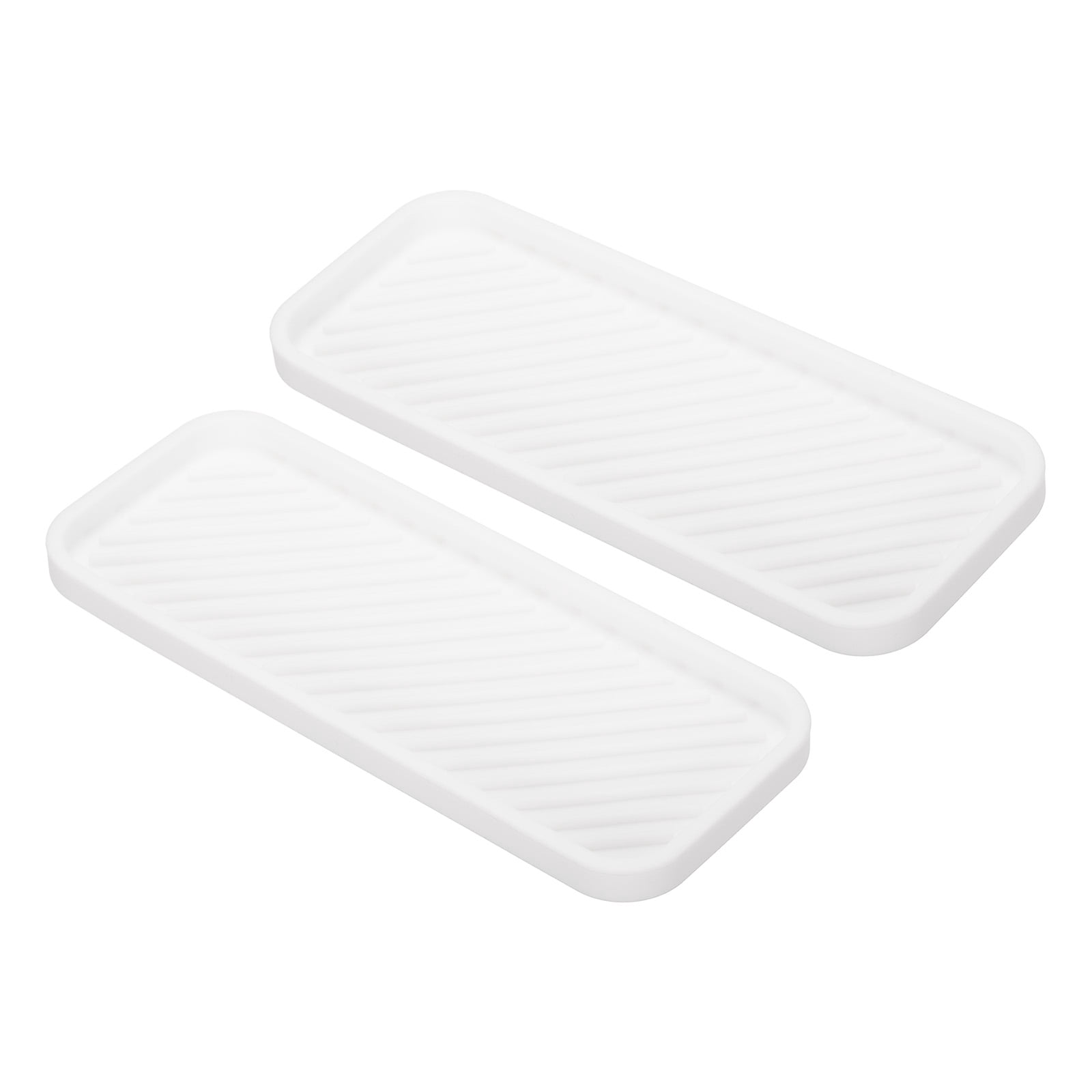 Unique Bargains Silicone Soap Tray Dispenser Jewelry Organizer White