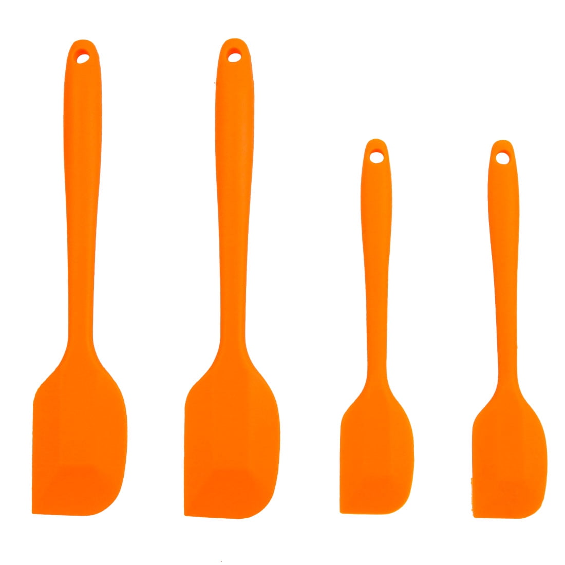 Unique Bargains Silicone Spatula 4 Pieces Heat Resistant Non Stick Turner Orange