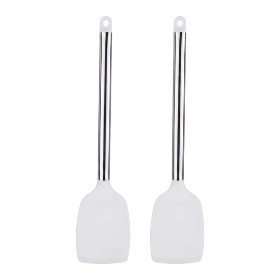 Unique Bargains Silicone Spatula Set, Kitchen Utensils with Rubber Tips Beige 13.4x3 in
