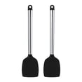 thumbnail image 1 of Unique Bargains Silicone Spatula Set, Kitchen Utensils with Rubber Tips Black 13.4x3 in, 1 of 5