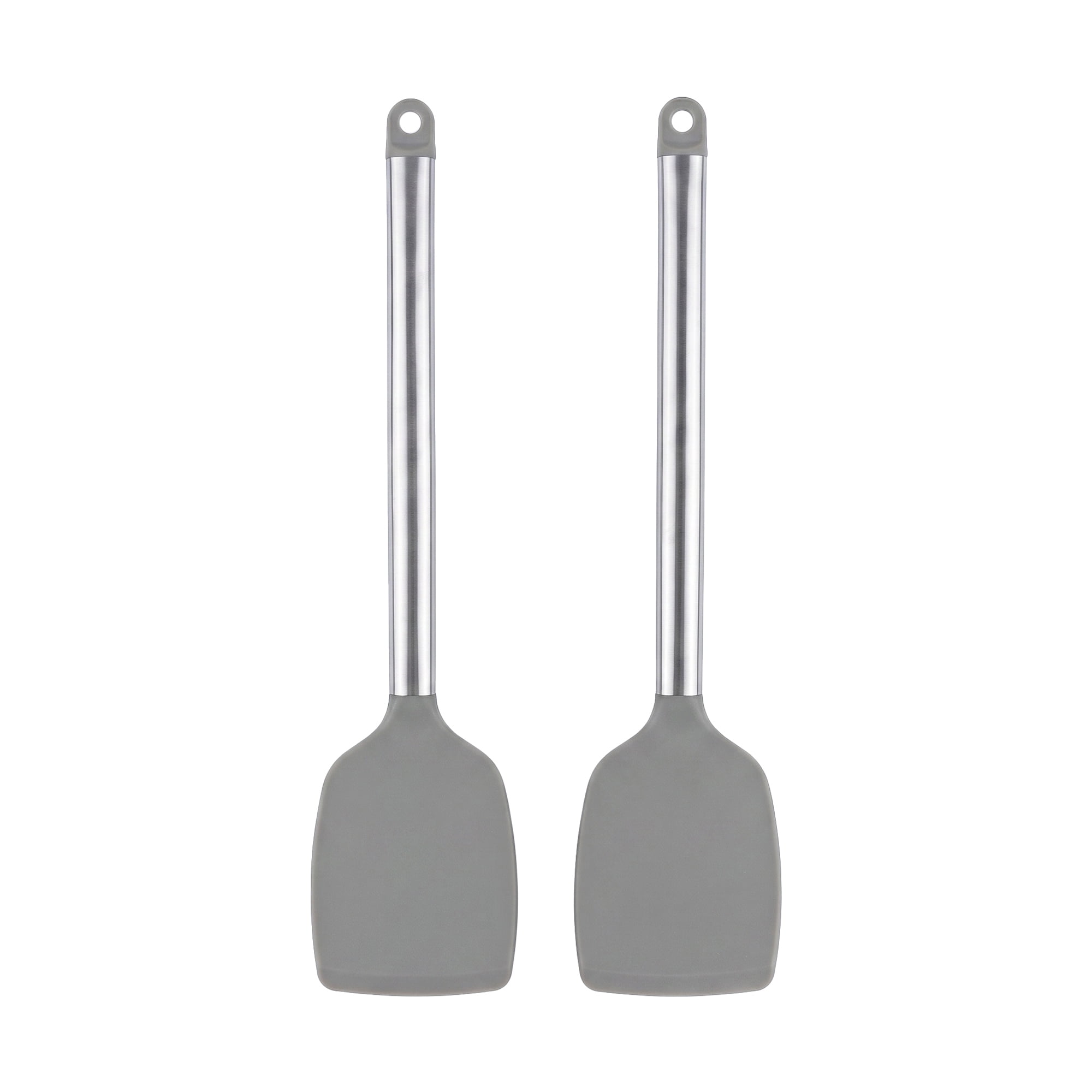 Unique Bargains Silicone Spatula Set, Kitchen Utensils with Rubber Tips Gray 13.4x3 in
