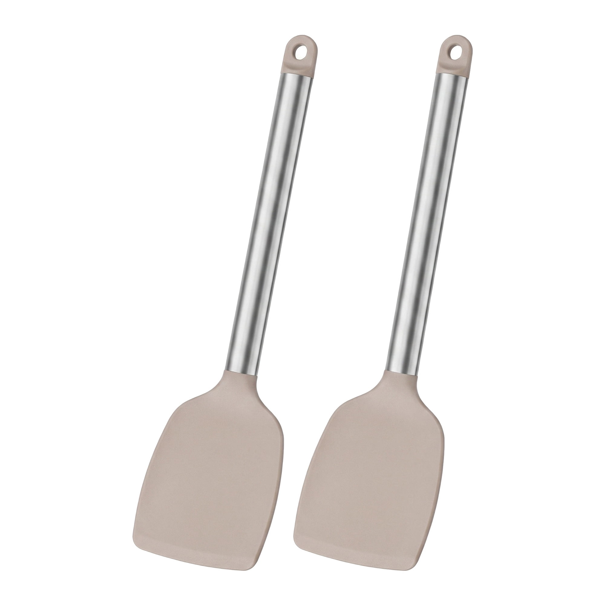 Unique Bargains Silicone Spatula Set, Kitchen Utensils with Rubber Tips Khaki 13.4x3 in