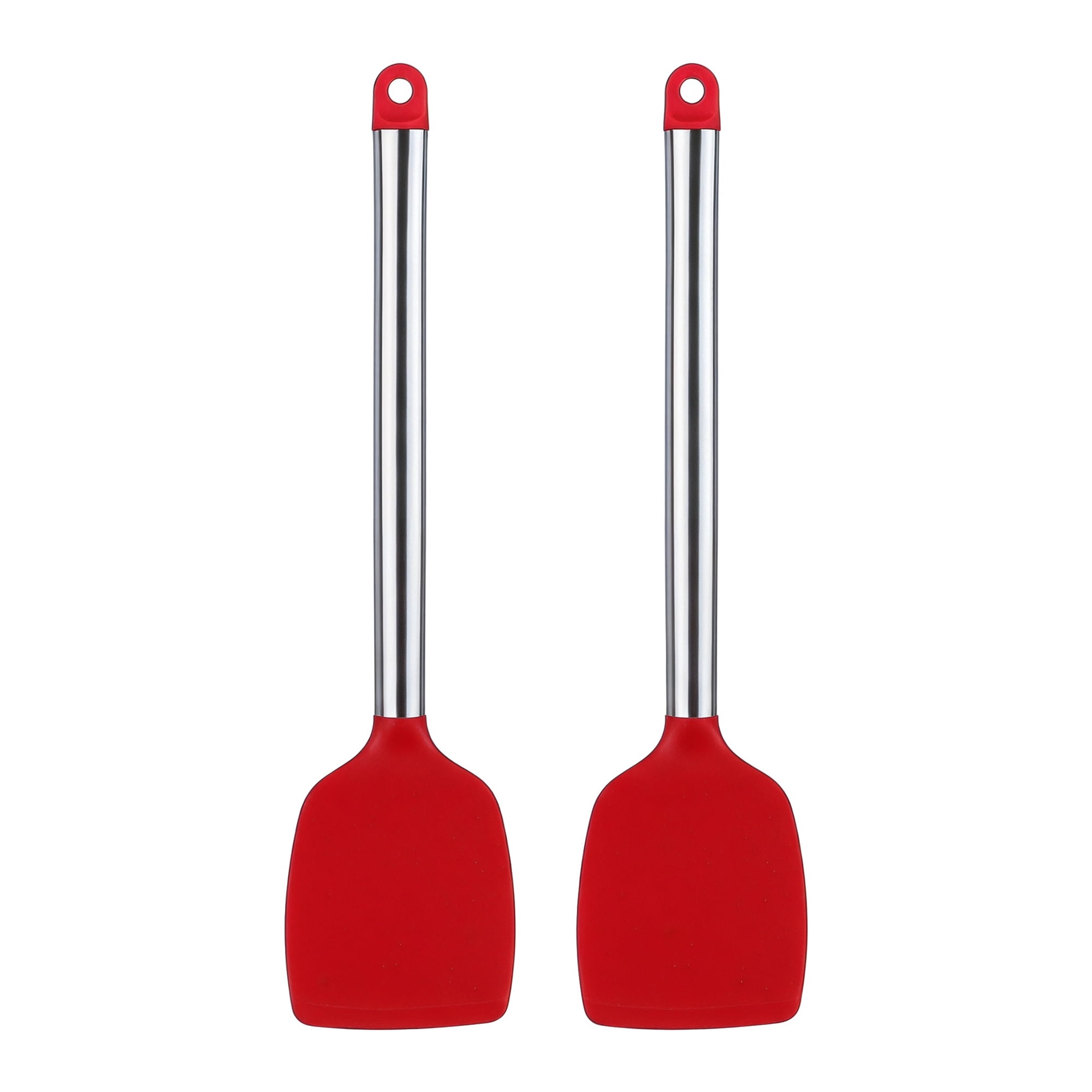 Unique Bargains Silicone Spatula Set, Kitchen Utensils with Rubber Tips Red 13.4x3 in