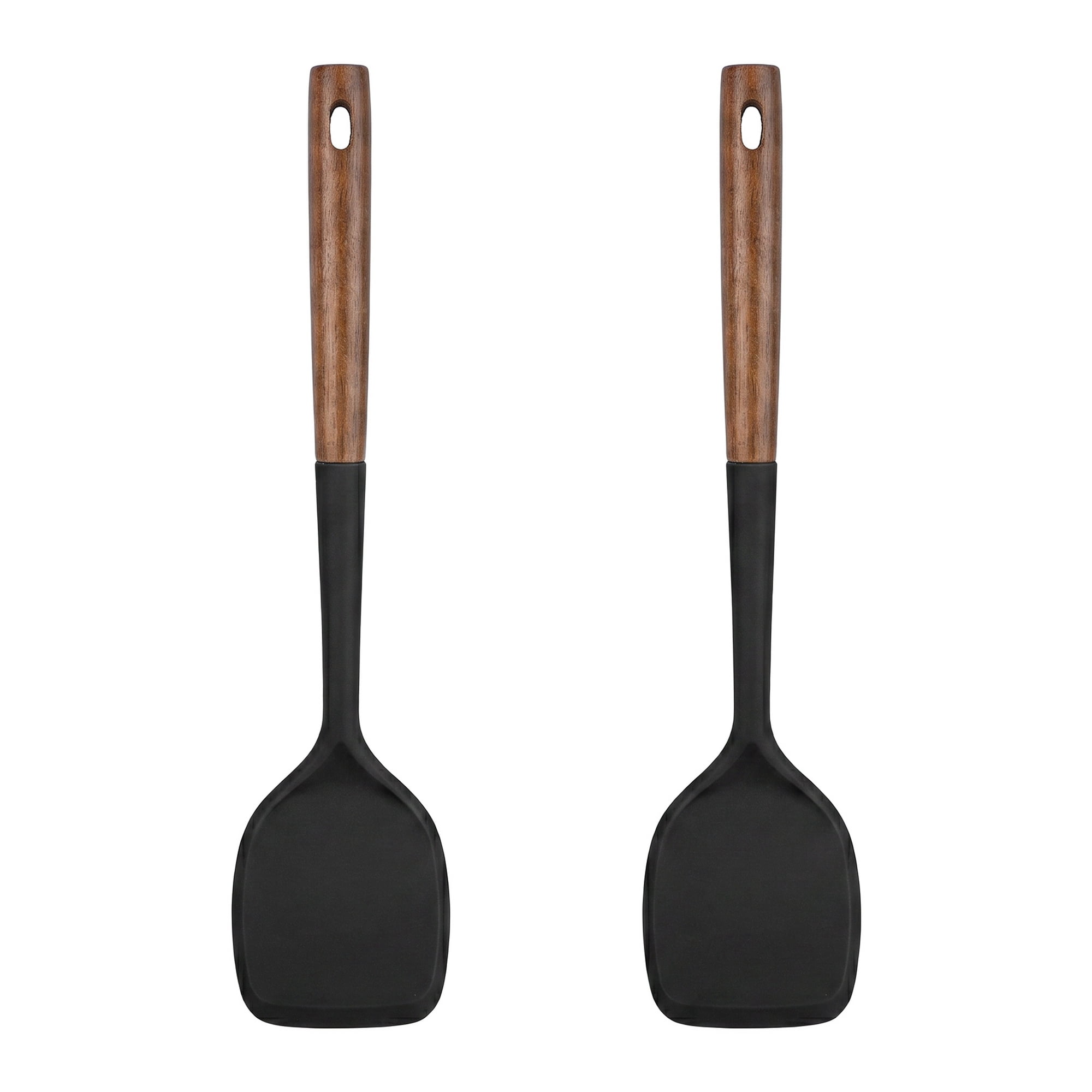 Unique Bargains Silicone Spatula Set, Kitchen Utensils with Tools Black 13.4x3.1x0.8 inch