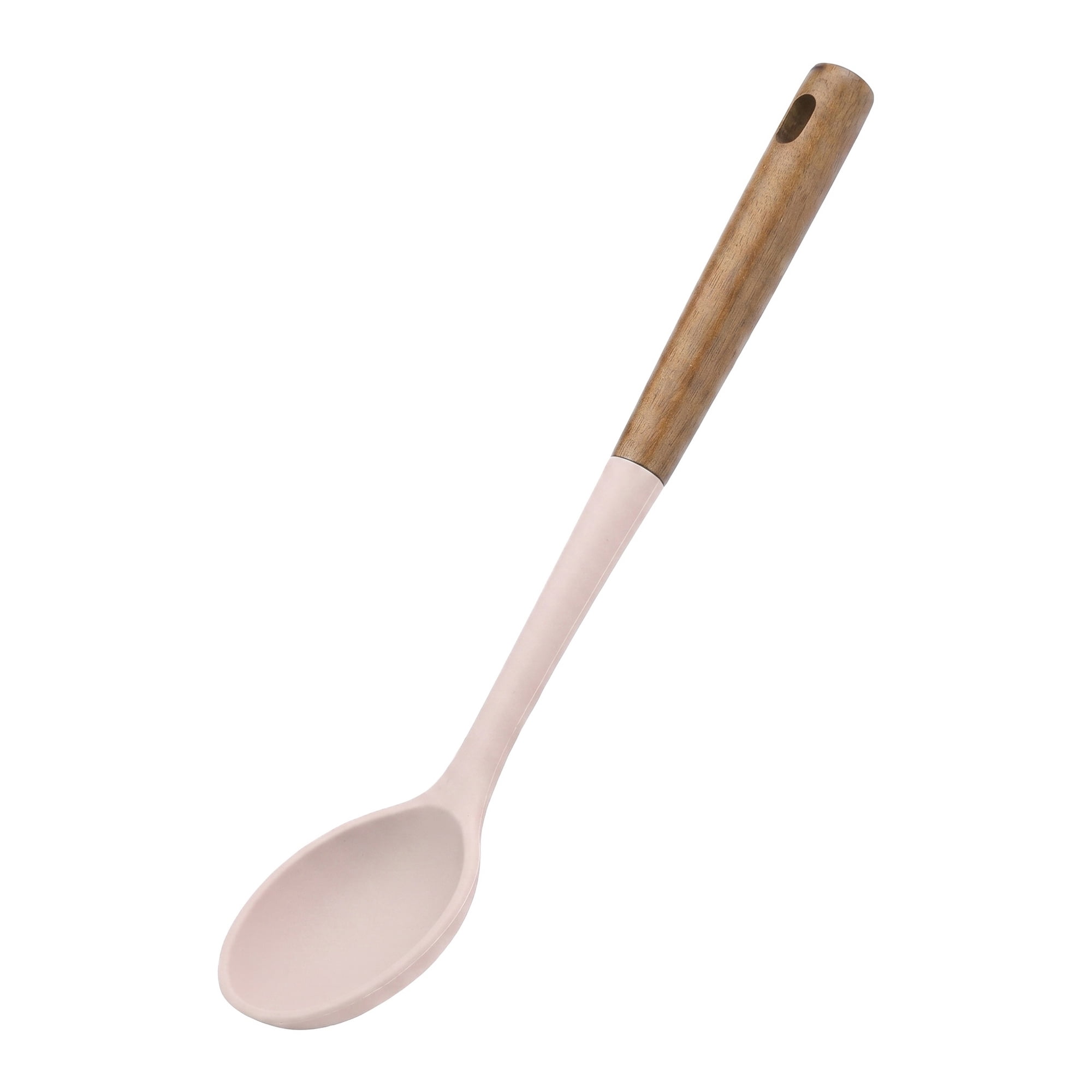 Unique Bargains Silicone Spoon Non Stick Pans Heat Resistant Handle Pink 13.8" x 2.7"