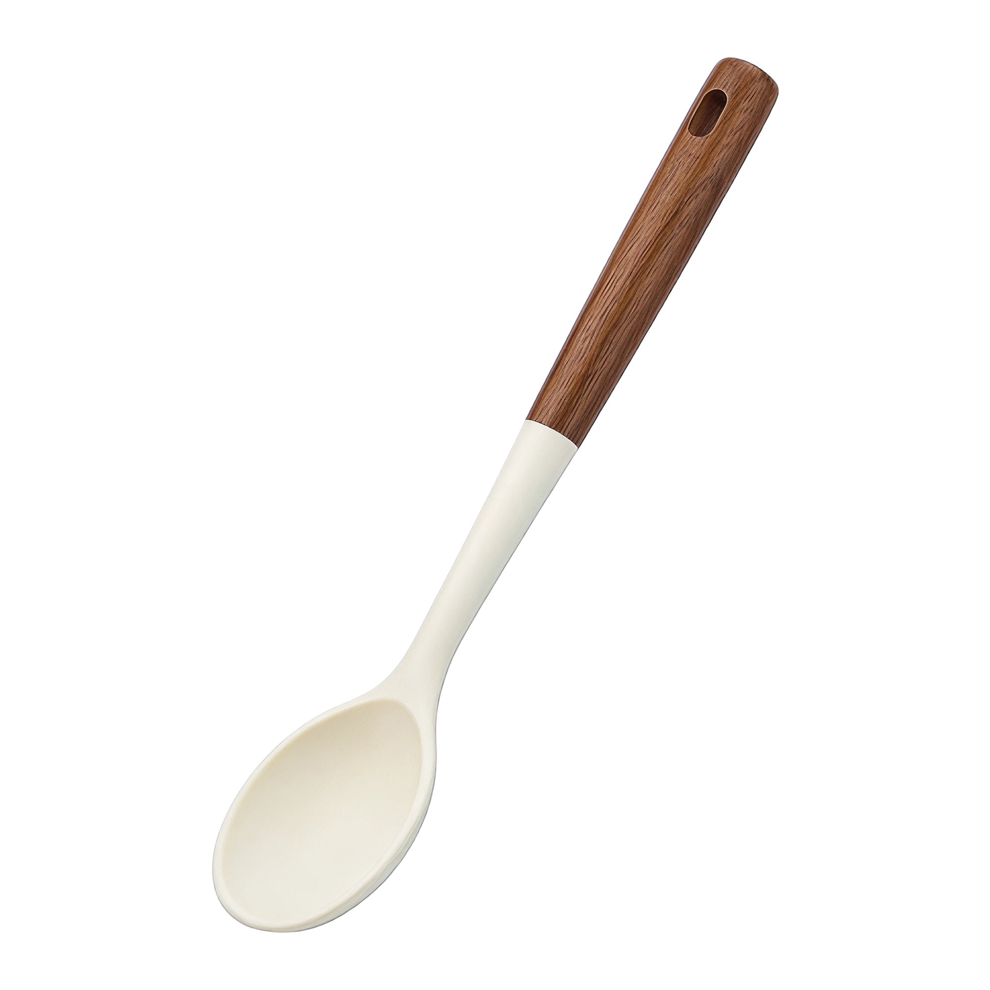 Unique Bargains Silicone Spoon Non Stick Pans Heat Resistant Handle White 13.8" x 2.7"