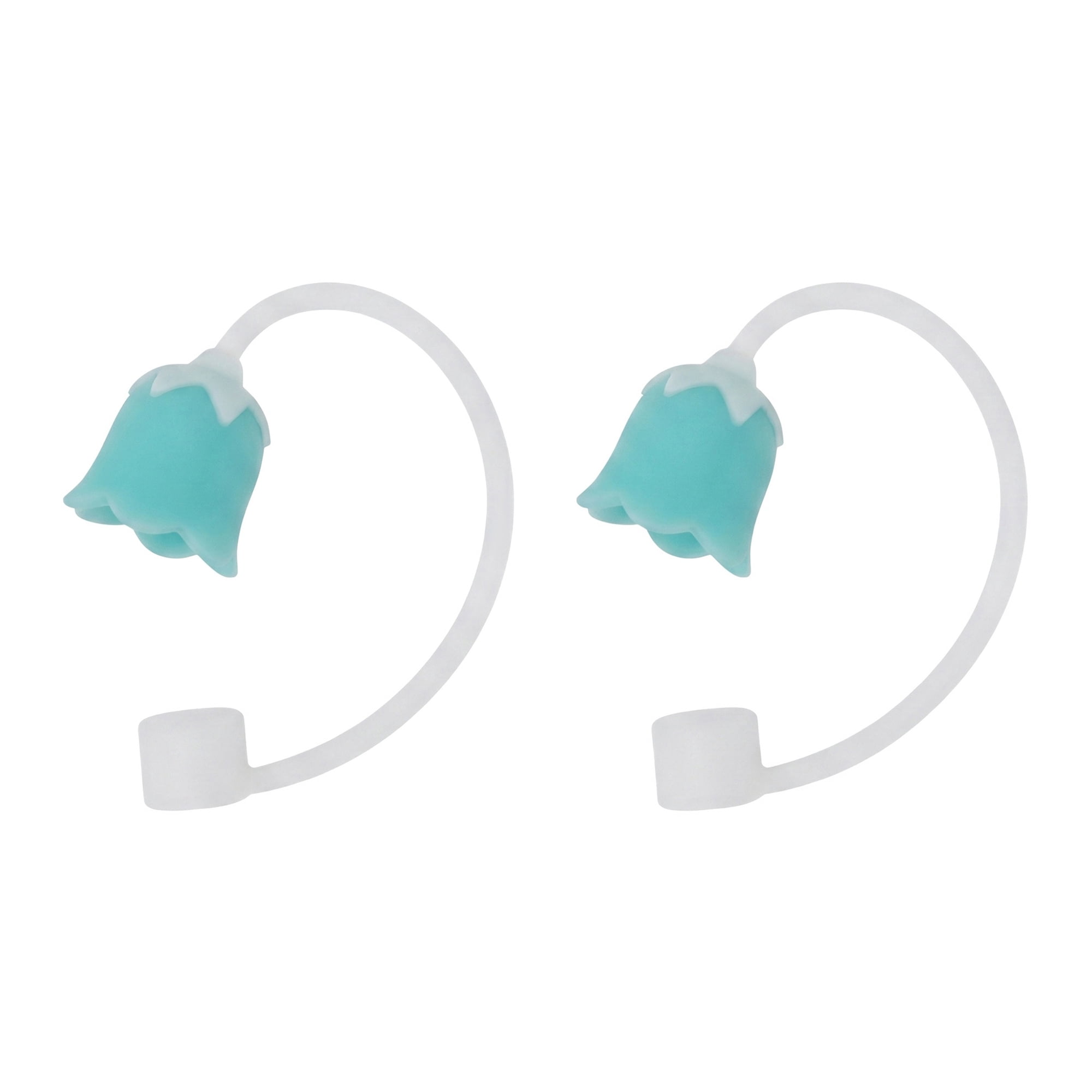 Unique Bargains Silicone Straw Caps Reusable Dust-Proof Toppers Light Blue
