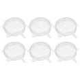 thumbnail image 1 of Unique Bargains Silicone Stretch Lids, 6Pack 3.74' Round Container Lid for Food Cover White, 1 of 6