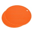 thumbnail image 1 of Unique Bargains Silicone Trivet Mats 2pcs, Round Hot Pan Pads Honeycomb Drying Mat for Kitchen Counter Table  Orange, 1 of 5