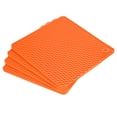 thumbnail image 1 of Unique Bargains Silicone Trivet Mats 4pcs, Hot Pot Holders Pads Heat Resistant Table Dish Drying Mat or Placemats-Orange, 1 of 5