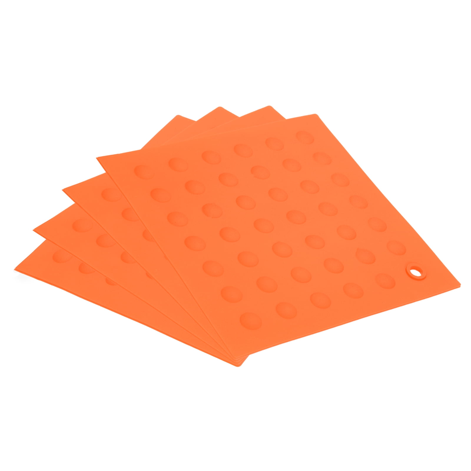 Unique Bargains Silicone Trivet Mats Heatproof Pot Coasters Trivets Orange