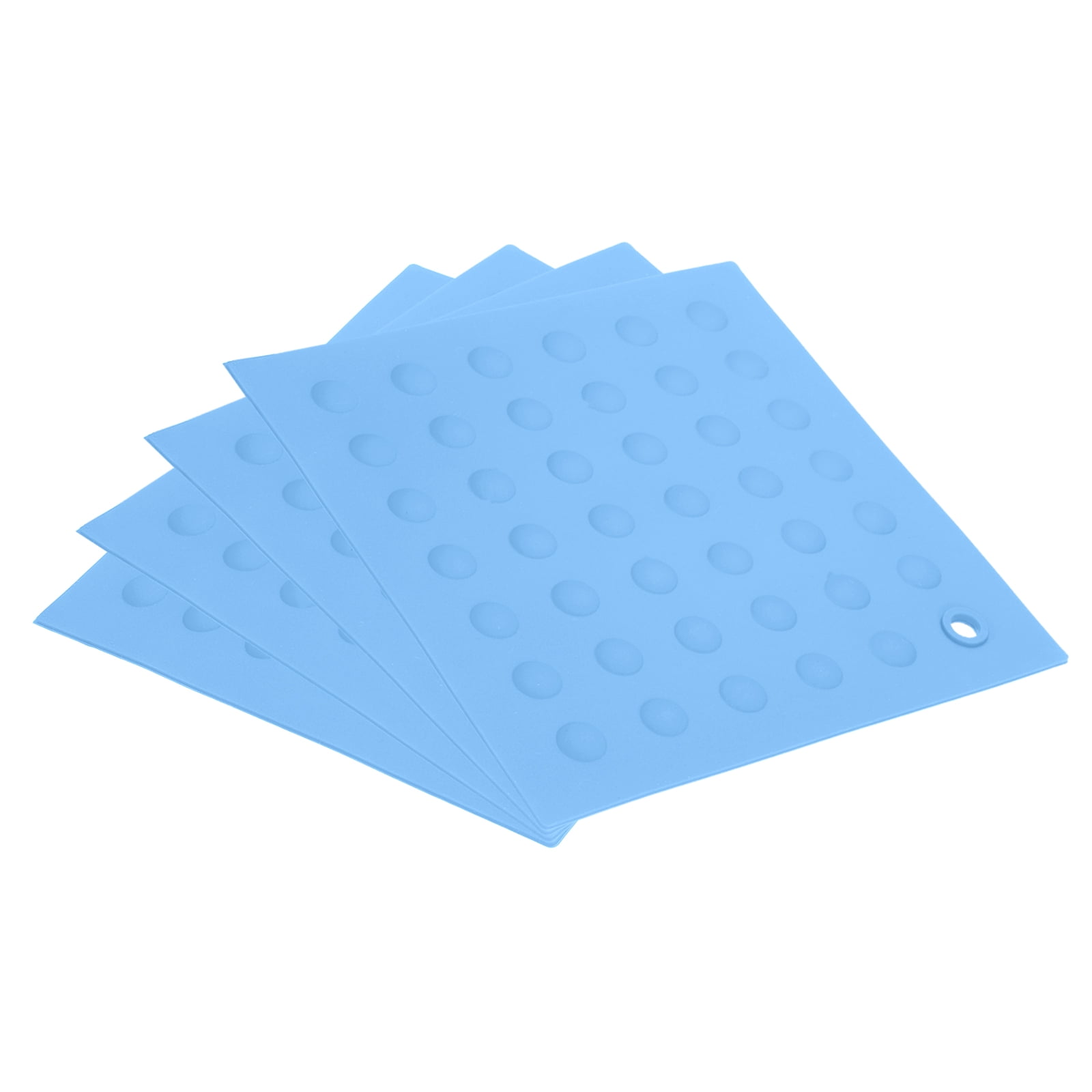 Unique Bargains Silicone Trivet Mats Heatproof Pot Coasters Trivets Sky Blue