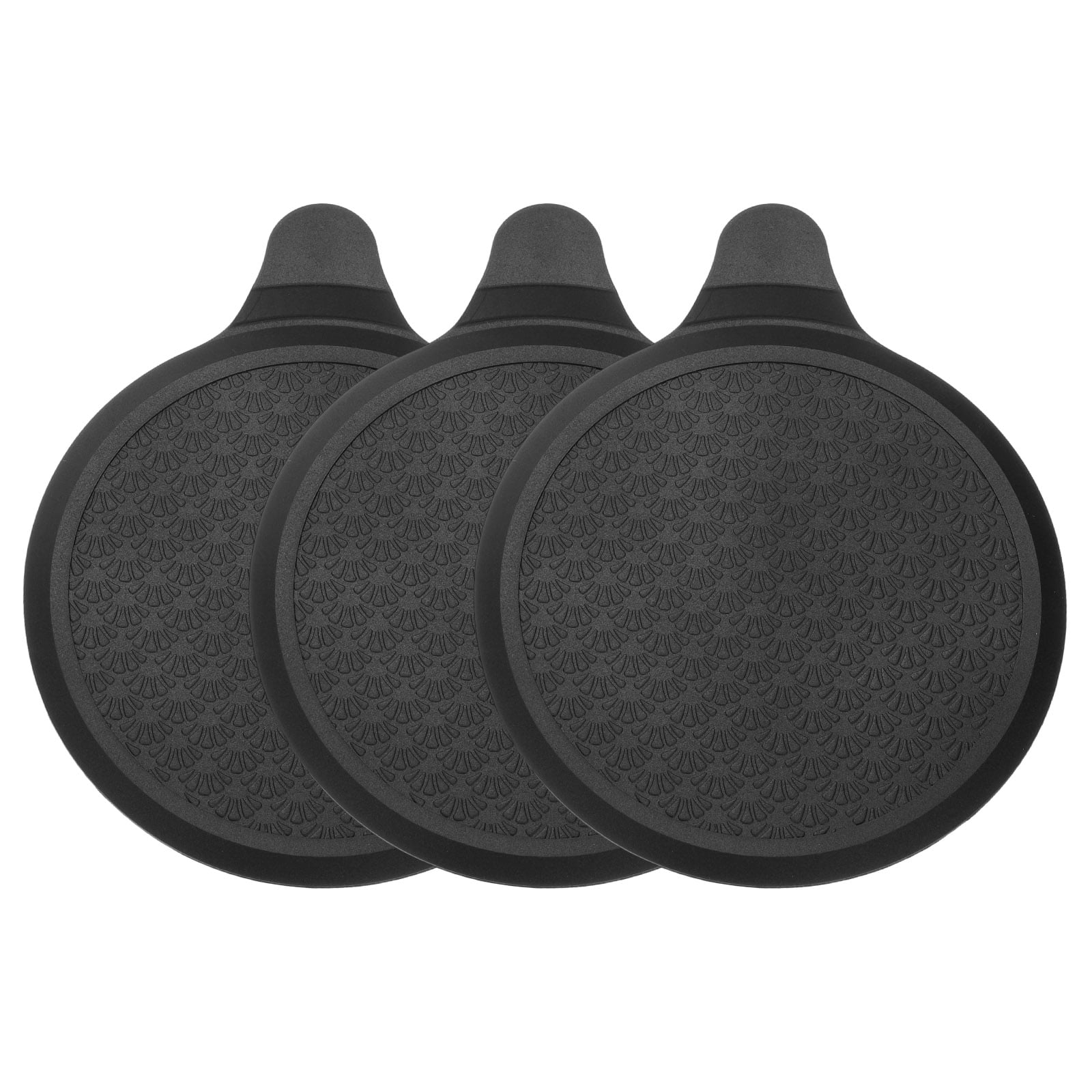 Unique Bargains Silicone Tub Stopper Kitchen Bathtub Drain Cover Plug 5.8" Black 3Pcs