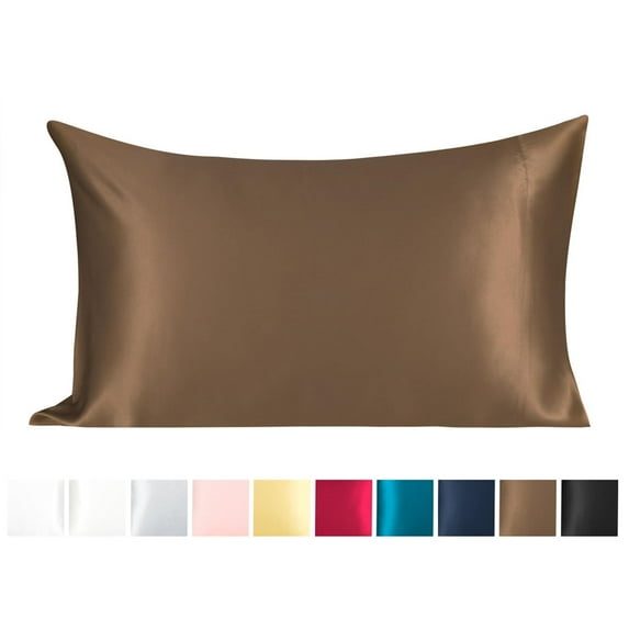 Unique Bargains Silk Pillowcase for Hair 1Pcs Coffee Color Standard