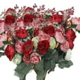 Unique Bargains Silk Rose Bouquet Fake Artificial Flowers Wedding Party