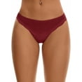 thumbnail image 1 of Unique Bargains Silky Hipster Satin  Low Waisted Panties XL Wine, 1 of 6