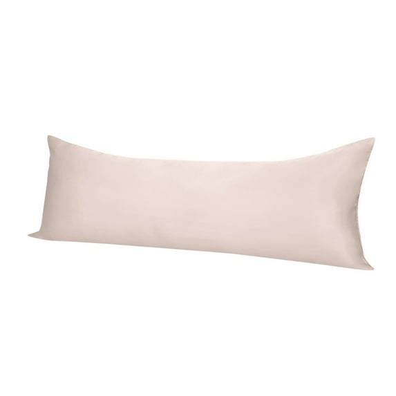 Unique Bargains Silky Satin Zippered Body Pillow Cover, 21" x 48", Light Tan