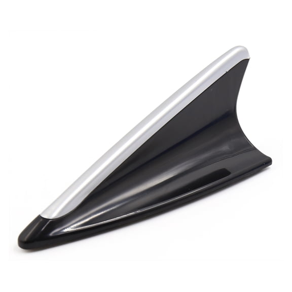Unique Bargains Silver Tone Black Plastic Dummy Decorative Adhesive Base Roof Antenna Car Aerial