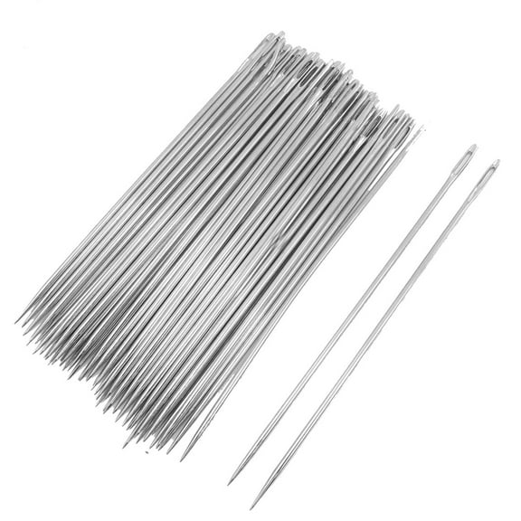Unique Bargains Silver Tone 0.7mm Dia Sharp Tip Metal Sewing Needles 50pcs