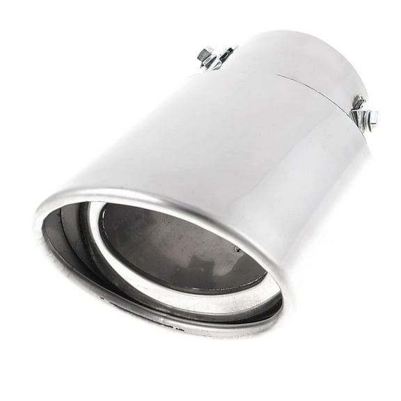 Unique Bargains Silver Tone 3" Inlet Oval Stainless Steel Exhaust Pipe Muffler Tip for Toyota