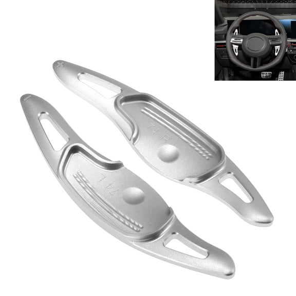 Unique Bargains Silver Tone Aluminum Alloy Steering Wheel Paddles Shift Extensions Interior Accessories for Hyundai Sonata 2024-2025 for Hyundai Sonata Hybrid 24-25