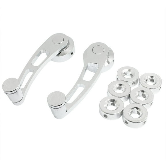 Unique Bargains Silver Tone Aluminum Universal Car Window Winder Cranks Handles Kit