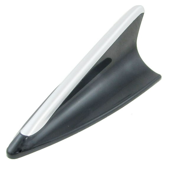 Unique Bargains Silver Tone Black Plastic Decorative Shark Fin Antenna for Car