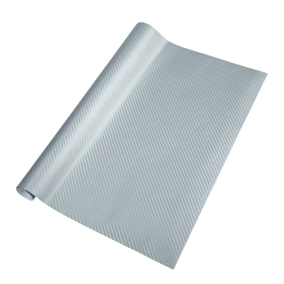 Unique Bargains Silver Tone Carbon Fiber Pattern Protective Car Wrap Film 1.5ft x 5ft Exterior Interior Vinyl Wrap Cover 5.5mil 1 Pc Universal