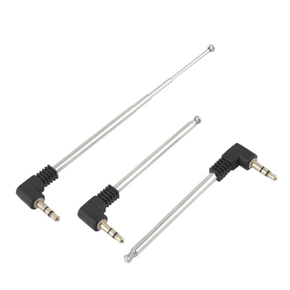 Unique Bargains Silver Tone FM Radio TV 4 Sections scopic Antenna Aerial 25cm 10' 3pcs