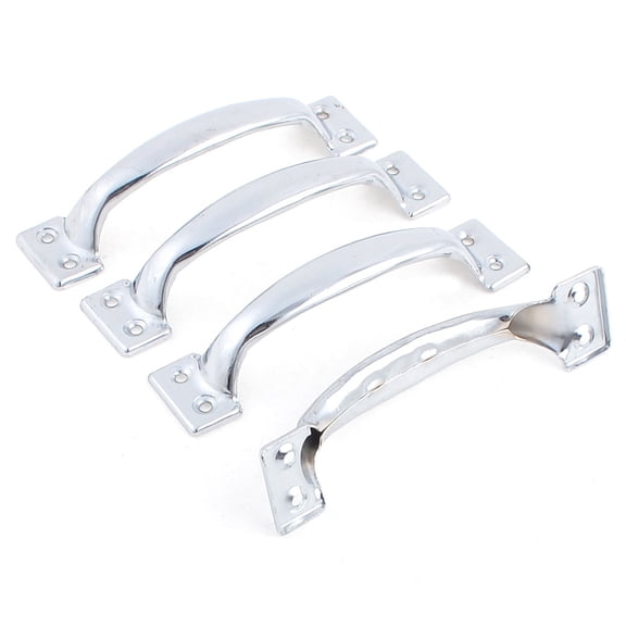 Unique Bargains 4Pcs Silver Tone Cupboard Gates Windows Metal Pull Handles 6" Long
