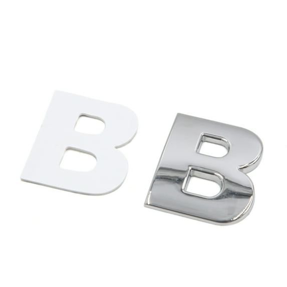 Unique Bargains Silver Tone Metal B Letter Shaped Alphabet Sticker Emblem Badge Decals for Car