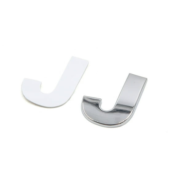 Unique Bargains Silver Tone Metal J Letter Shaped Alphabet Sticker Emblem Badge Decals for Car