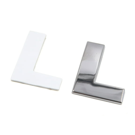 Unique Bargains Silver Tone Metal L Letter Shaped Alphabet Sticker Emblem Badge Decals for Car