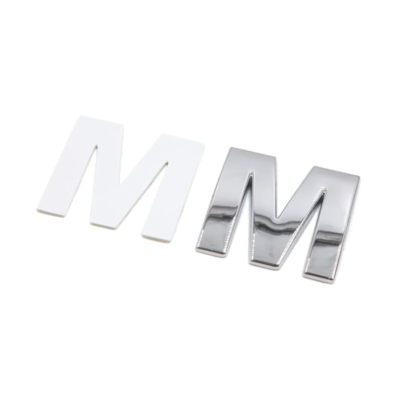 Unique Bargains Silver Tone Metal M Letter Shaped Alphabet Sticker Emblem Badge Decals for Car