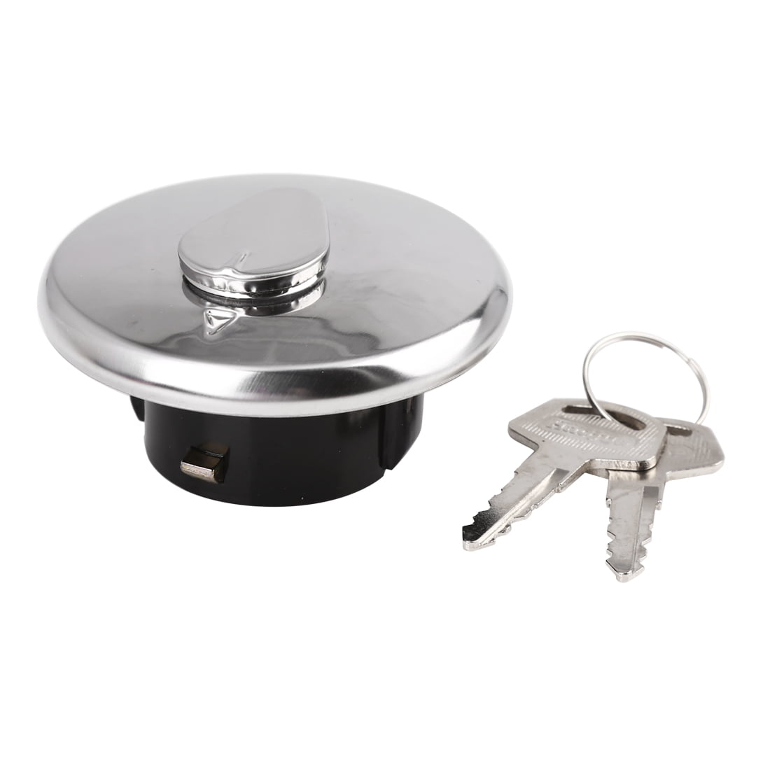 Unique Bargains Silver Tone Metal Motorcycle Oil Fuel Tank Gas Cap Lock Cover w 2 Keys for GN125