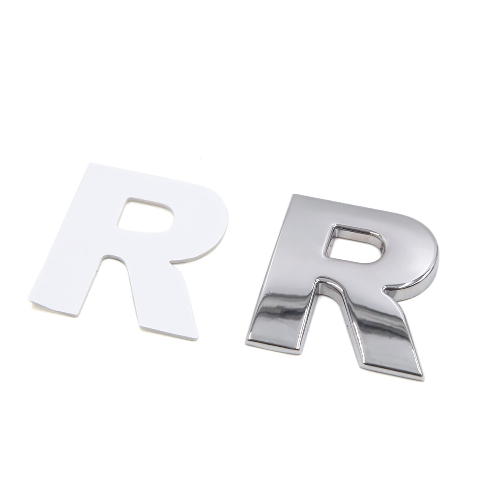 Unique Bargains Silver Tone Metal R Letter Shaped Alphabet Sticker