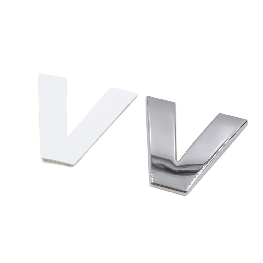 Unique Bargains Silver Tone Metal V Letter Shaped Alphabet Sticker