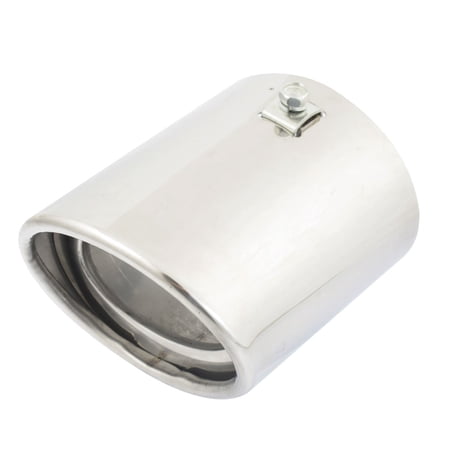 Unique Bargains Silver Tone Oval Inlet Muffler Tail Tip for Auto