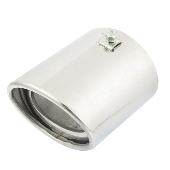 Unique Bargains Silver Tone Oval Inlet Muffler Tail Tip for Auto