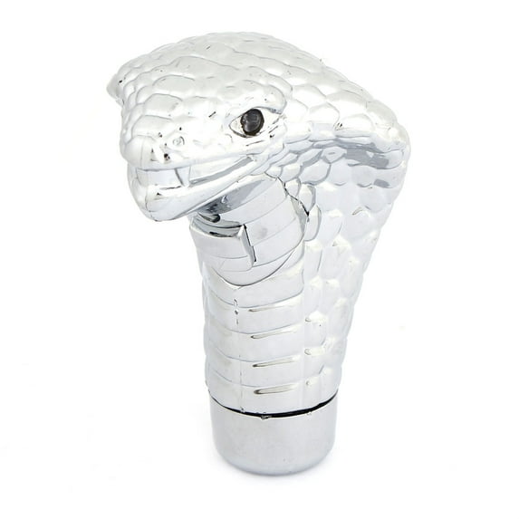 Unique Bargains Silver Tone Plastic Metal Head Shaped Gear Shift Knob Cover for Car
