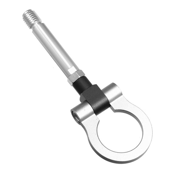 Unique Bargains Silver Tone Round Front Rear Bumper Trailer Ring Eye Towing Tow Hook Screw for Honda Fit 2nd Gen 10-14