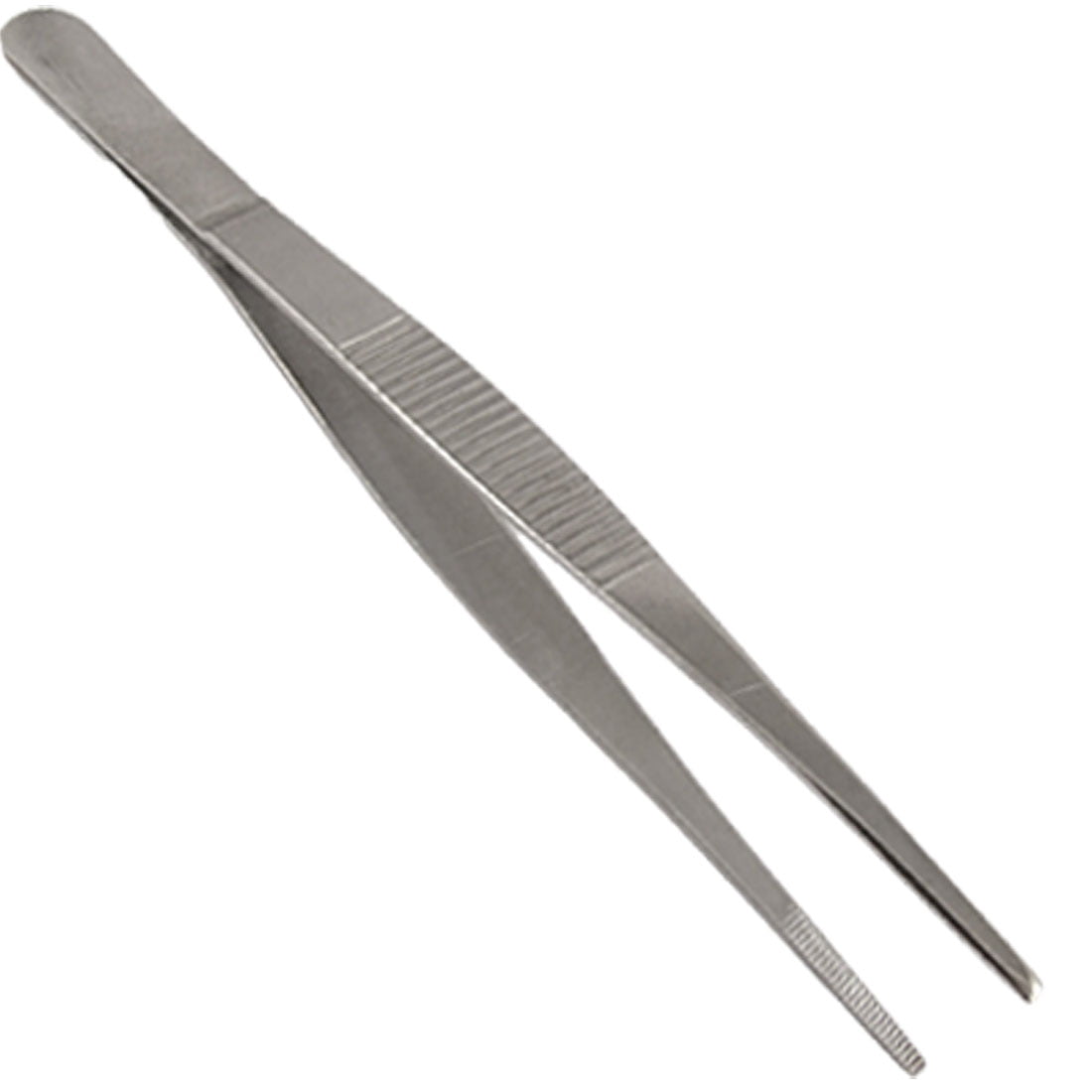Unique Bargains Silver Tone Round Tip Straight Tweezers 16cm/6.2 Long Hand  Tool 